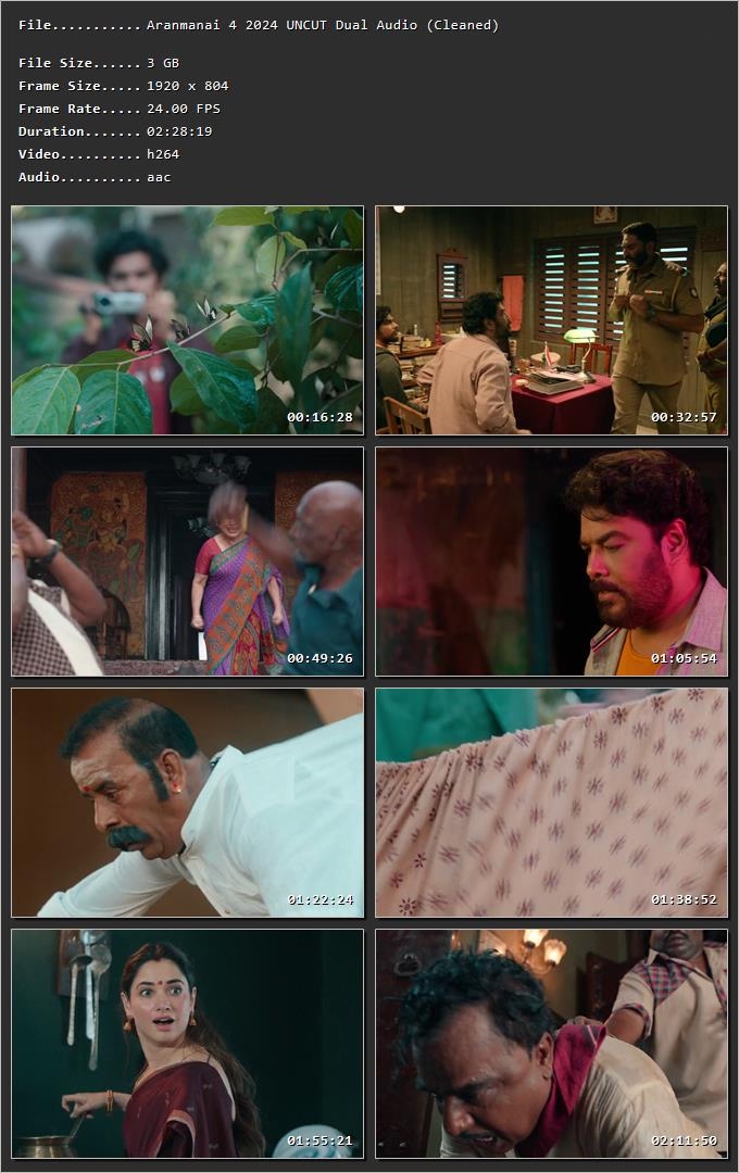 Aranmanai 4 2024 [Hindi (Cleaned) + Tamil] HDRip 720p – 480p – 1080p Screenshot