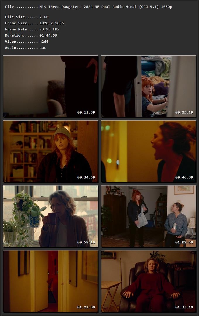 His Three Daughters 2024 Hindi (ORG 5.1) Dual Audio HDRip 1080p – 720p – 480p Screenshot
