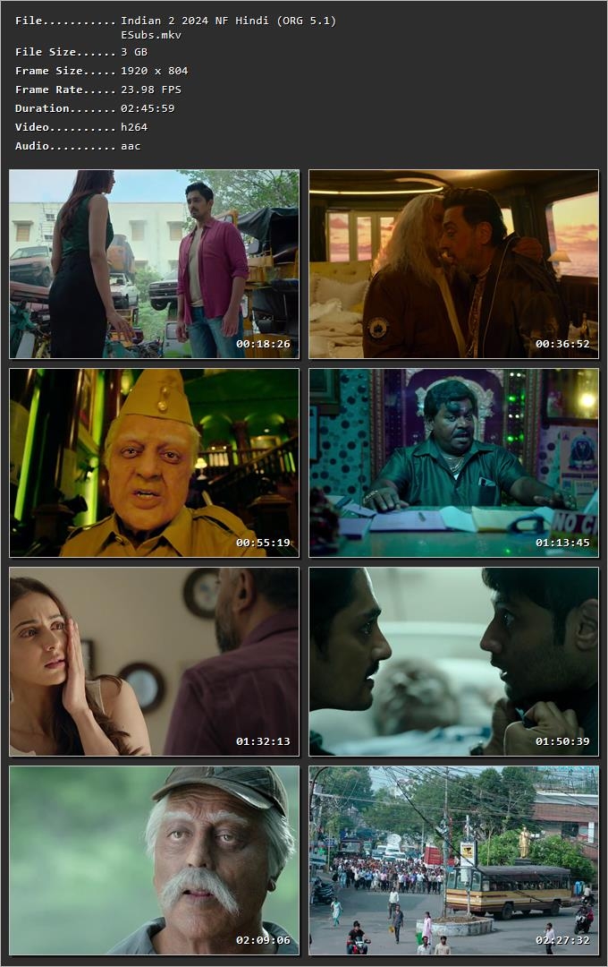 Indian 2 2024 Hindi (Org) HDRip 720p – 480p – 1080p Screenshot
