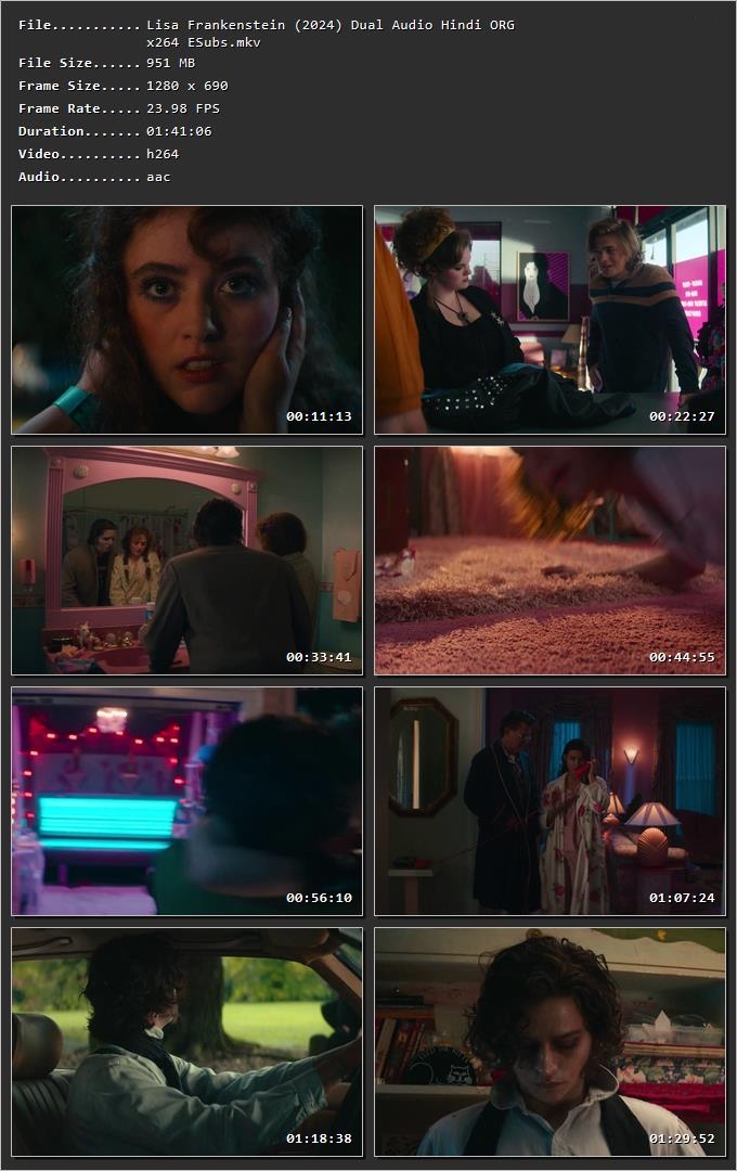 Lisa Frankenstein (2024) Hindi Dual Audio HDRip 1080p – 720p – 480p Screenshot
