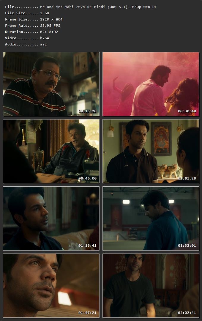 Mr. & Mrs. Mahi 2024 Hindi HDRip 720p – 480p – 1080p Screenshot