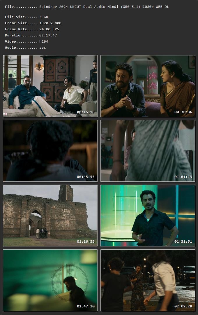 Saindhav 2023 Hindi (ORG) Dual Audio HDRip 720p – 480p Screenshot