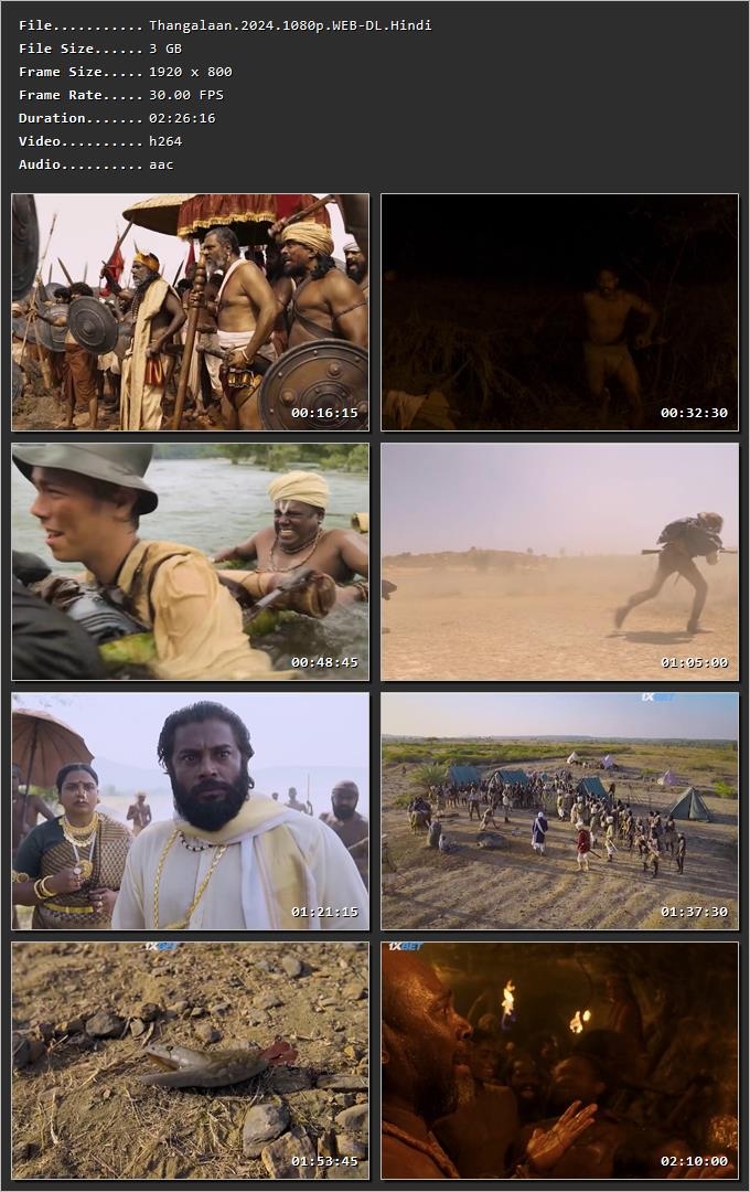 Thangalaan (2024) Hindi (Line) HDRip 720p – 480p – 1080p Screenshot