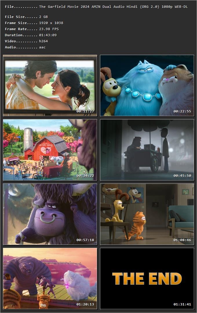 The Garfield Movie 2024 Hindi (Org) HDRip 720p – 480p – 1080p Screenshot