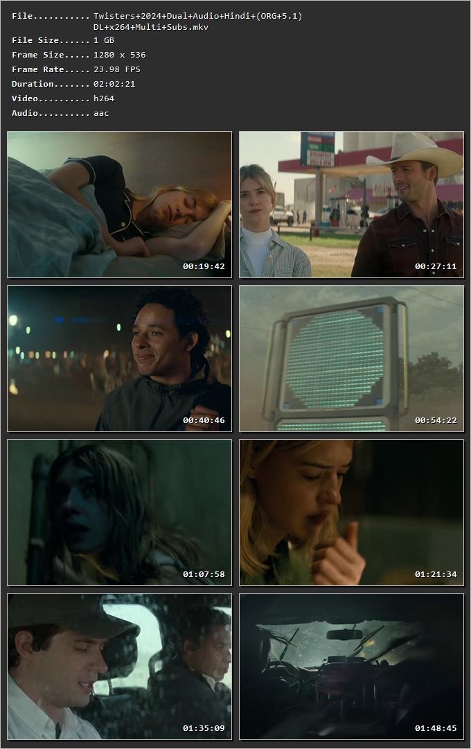 Twisters 2024 Hindi (ORG 5.1) HDRip 720p – 480p – 1080p Screenshot