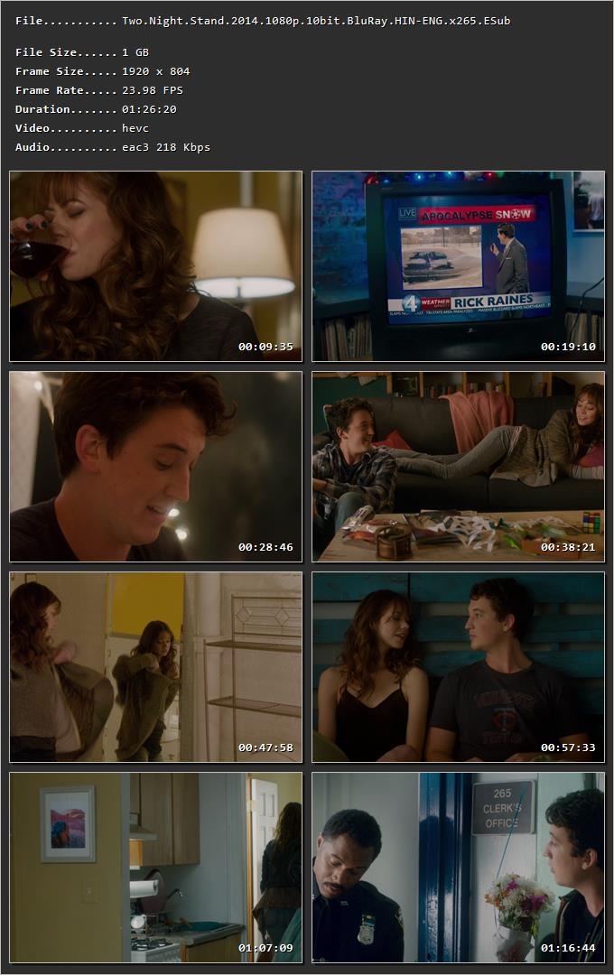 Two Night Stand (2014) Hindi Dual Audio HDRip 1080p – 720p – 480p Screenshot